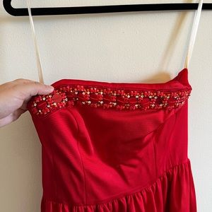 Shoshanna Midnight Red Strapless Maxi Gown